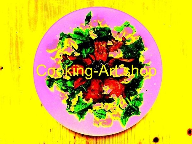 Art.-Nr.: P1100330 - "Teller Süsskartoffelchips mit Salat Pop Art"